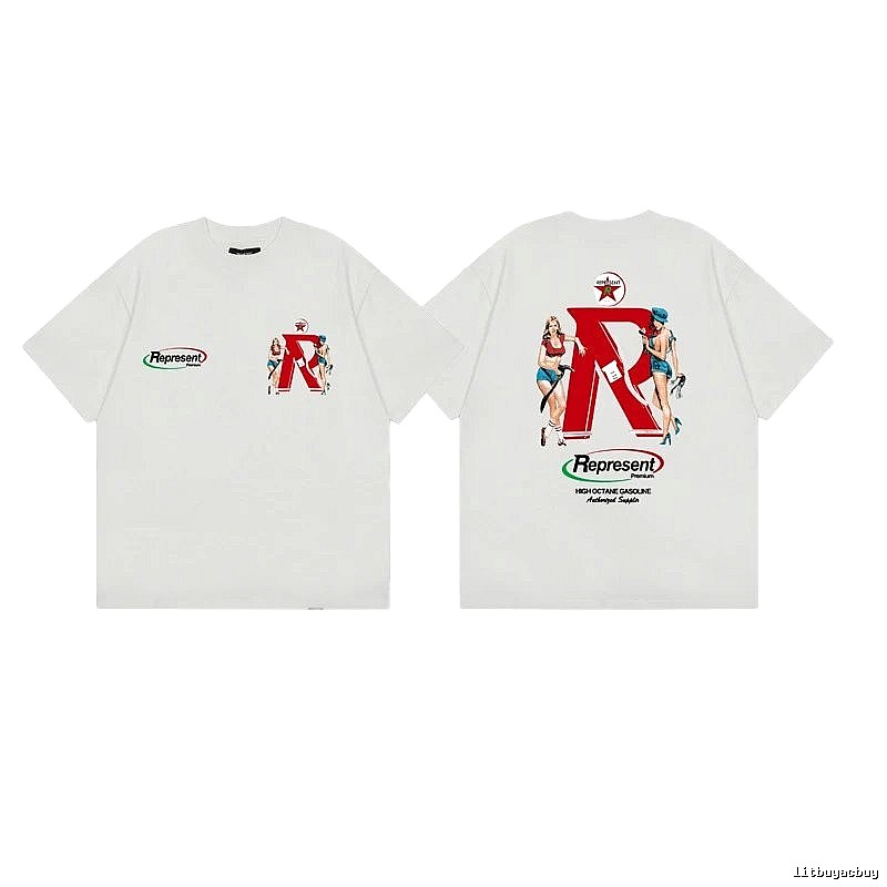 Represent American Retro Girl Print Off-white T-Shirt