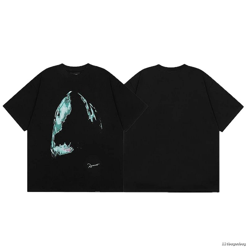 Represent Shark Print High Street Style Black T-Shirt