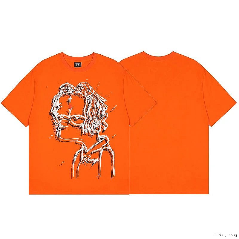Revenge Orange Skull Graphic T-Shirt Color Pop