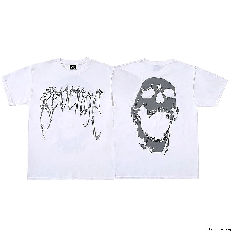 Revenge White Skull Graphic T-Shirt Daily Styling