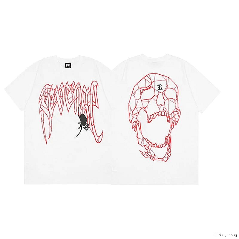 Revenge White Skull Graphic T-Shirt Warm Weather