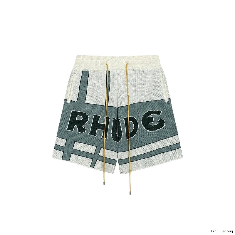 RHUDE retro-style shorts with letters
