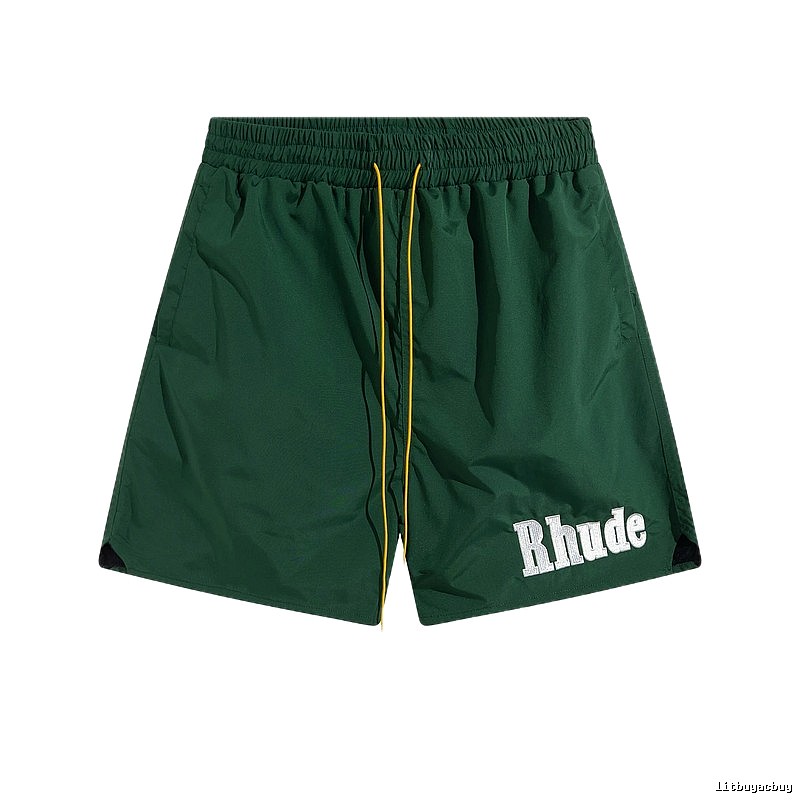 RHUDE Sporty Style Dark Green Shorts