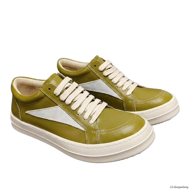 Rick Owens retro-style olive green skate shoes