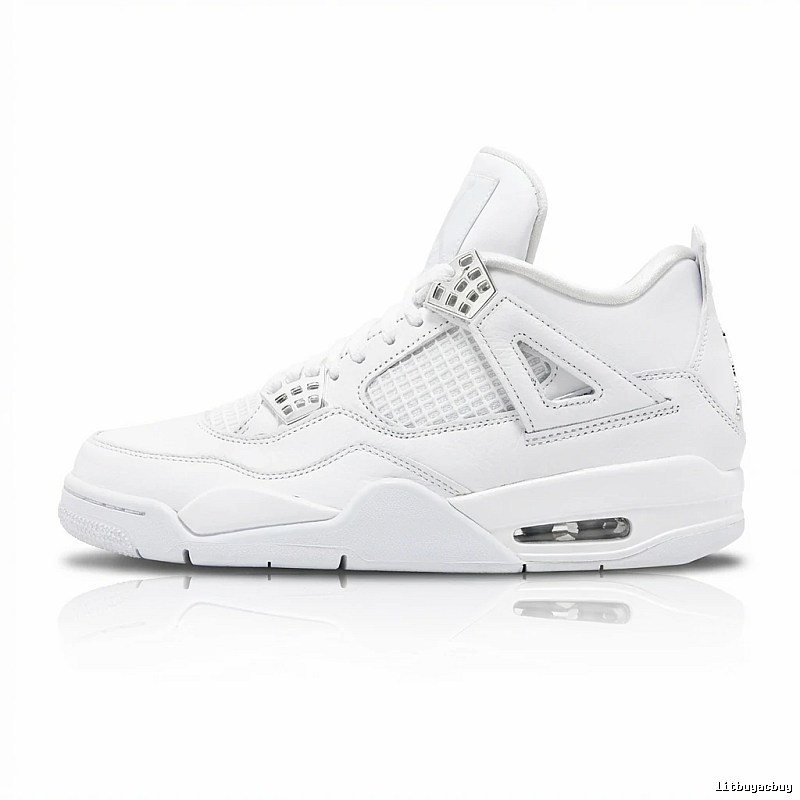 Simple style white shoes of Jordan 4th generation