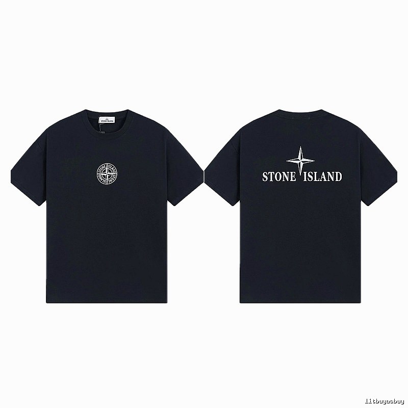 Stone Island Compass Street Style Black Short Sleeve T-shirt