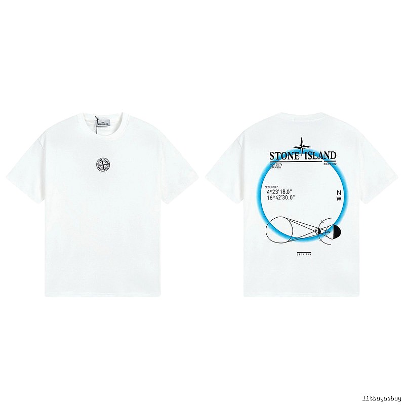 Stone Island Solar Eclipse Street Style White T-Shirt