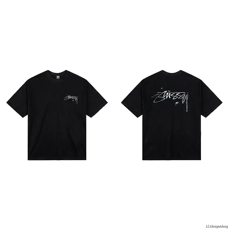 Stussy basic style minimalist black T-shirt