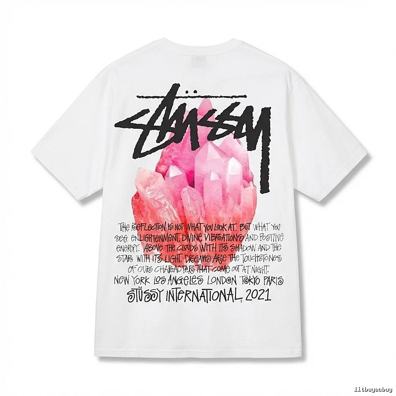 Stussy Crystal Print Style White T-shirt