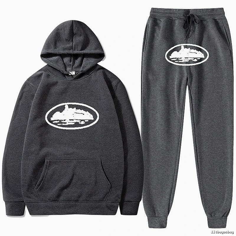 Stussy Dark Gray Tracksuit Set Campus Look Logo