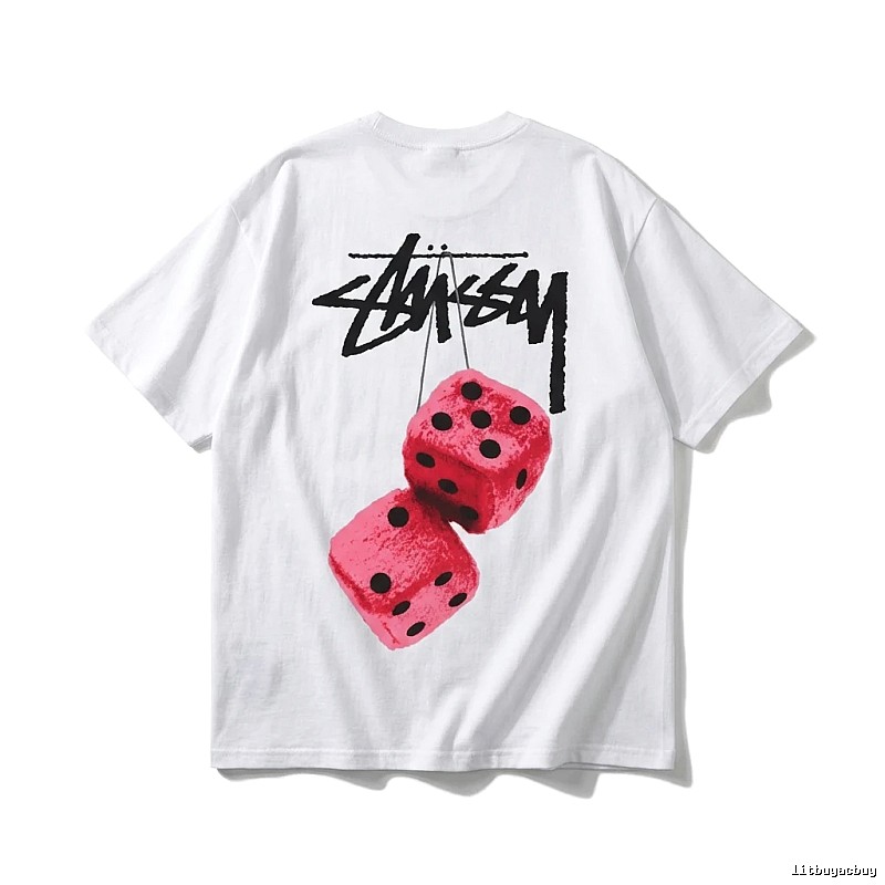 Stussy Dice Print White T-Shirt