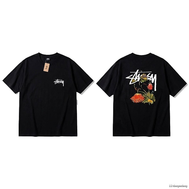 Stussy Floral Style Black T-shirt