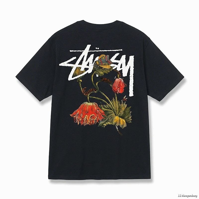 Stussy Floral Style Black T-shirt