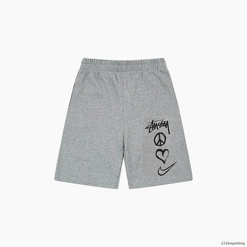 Stussy graffiti-style gray shorts