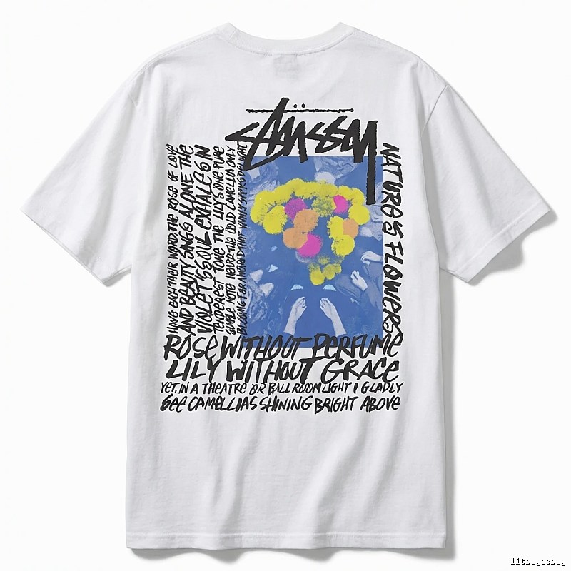Stussy graffiti-style white T-shirt