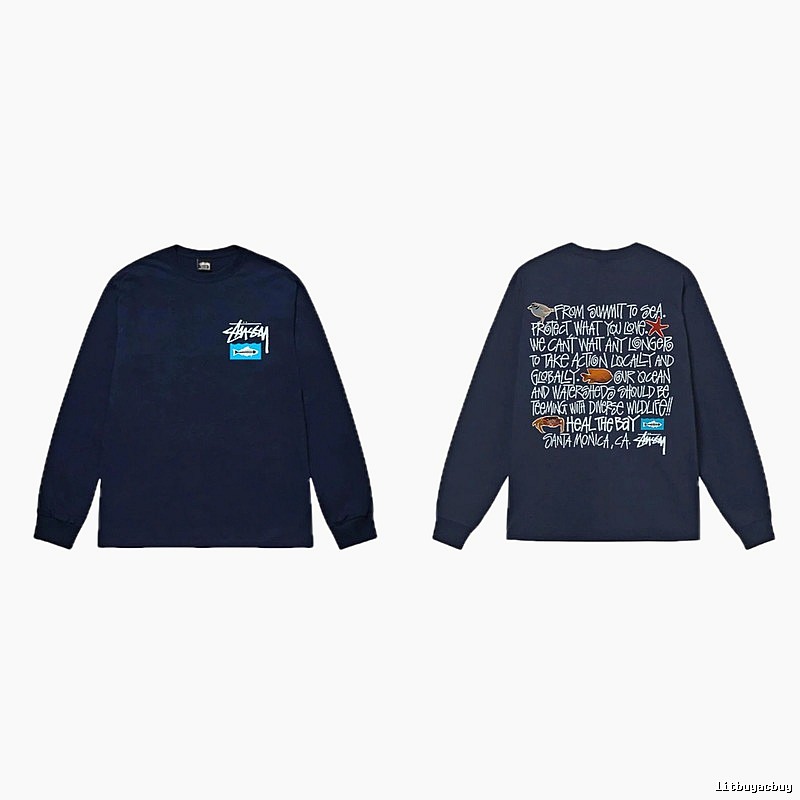 Stussy Ocean Protection Style Dark Blue Long-sleeve