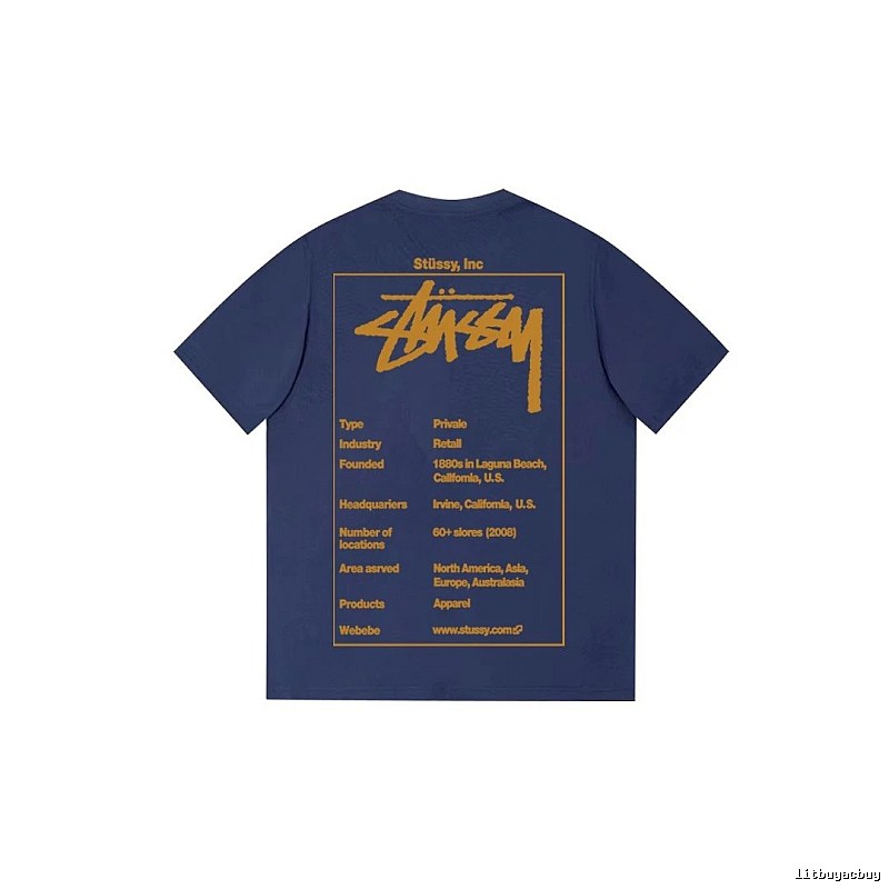 Stussy Streetwear Graphic T-shirt Black White Stussy with Logo Accent