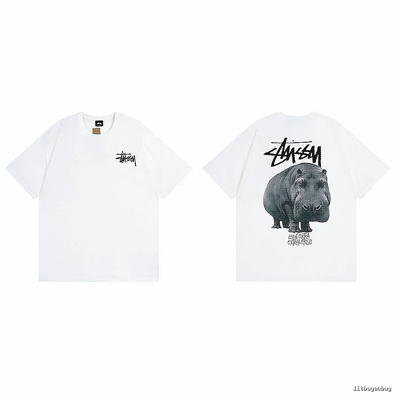 Stussy White Spider Graphic T-Shirt Relaxed Styling Logo