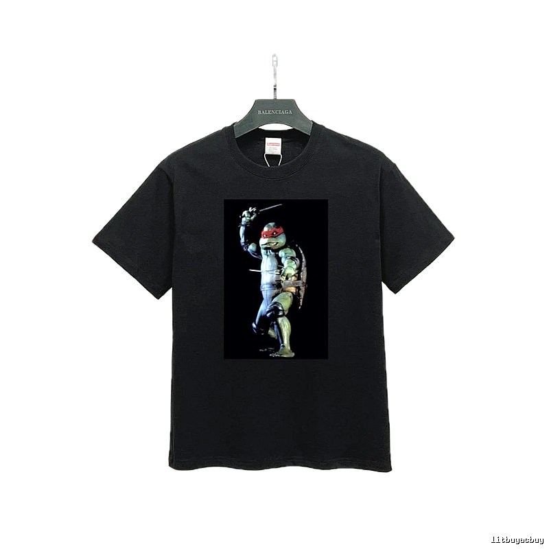 Supreme x Ninja Turtles Co-branded Street Style Black T-Shirt
