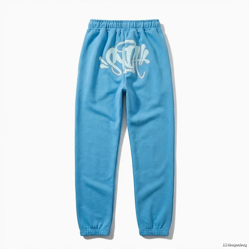 SynaWorld graffiti-style light blue sweatpants