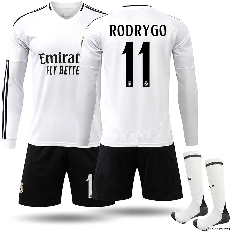 The white jersey of Rodrygo from Real Madrid.