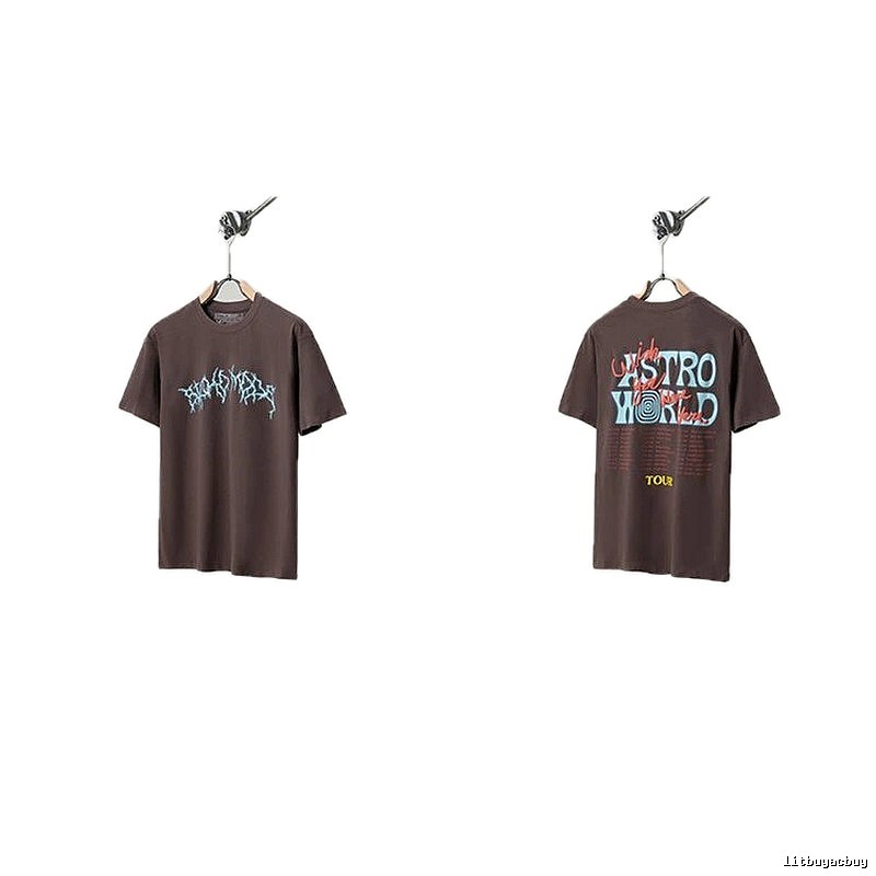 Travis Scott Astroworld Street Style Dark Brown T-Shirt