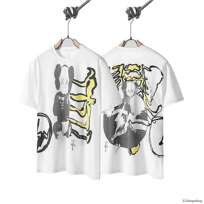 Travis Scott KAWS Graffiti Street Style White T-shirt
