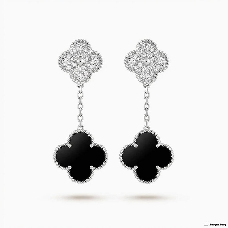 Van Cleef & Arpels Alhambra Black Onyx Earrings