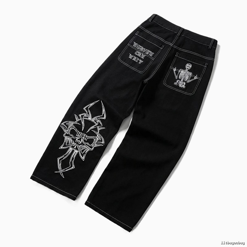 Y2K-style black jeans