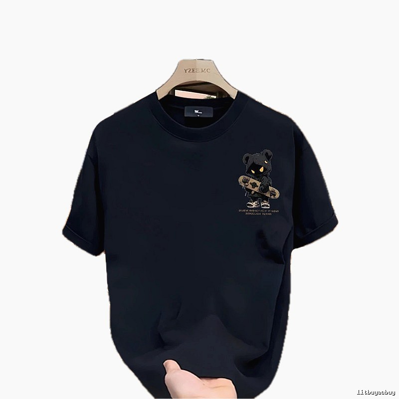 YZEEMC Skate Bear Street Style Navy T-Shirt